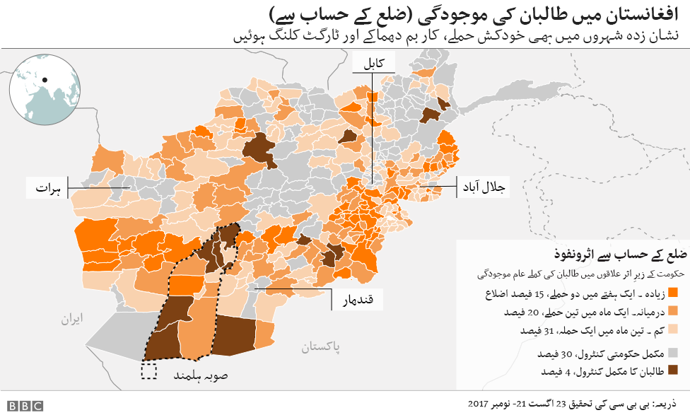 افغانستان میں طالبان کا اثر