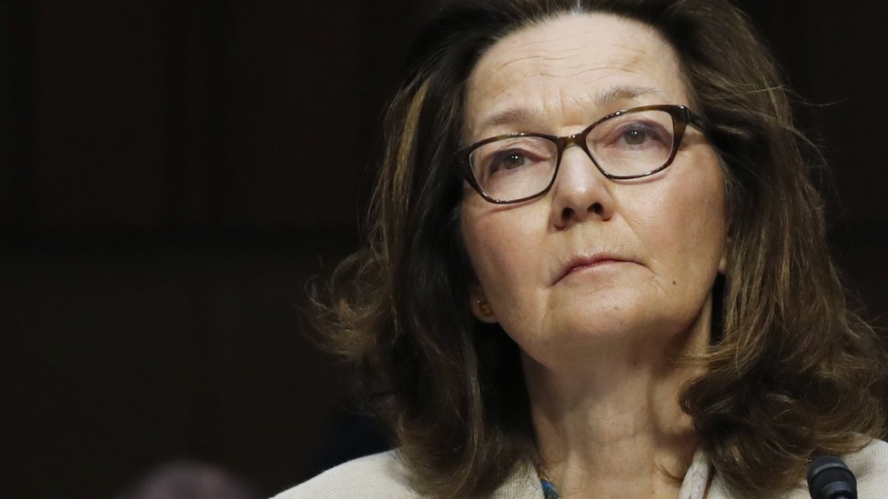 Gina Haspel testifies at her Senate Intelligence Committee confirmation hearing on Capitol Hill in Washington, May 9, 2018.