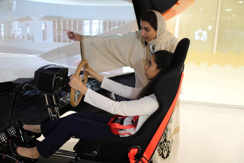 A driving lesson at Saudi Aramco Driving Center in Dhahran