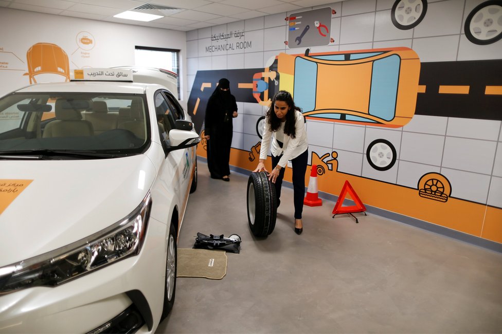 A driving lesson at Saudi Aramco Driving Center in Dhahran