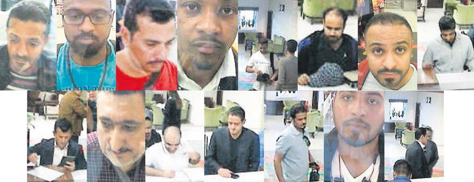CCTV pictures made available through the Turkish newspaper Sabah allegedly showing Saudi citizens who Turkish police suspect of involvement in the disappearance of Jamal Khashoggi (2 October 2018)
