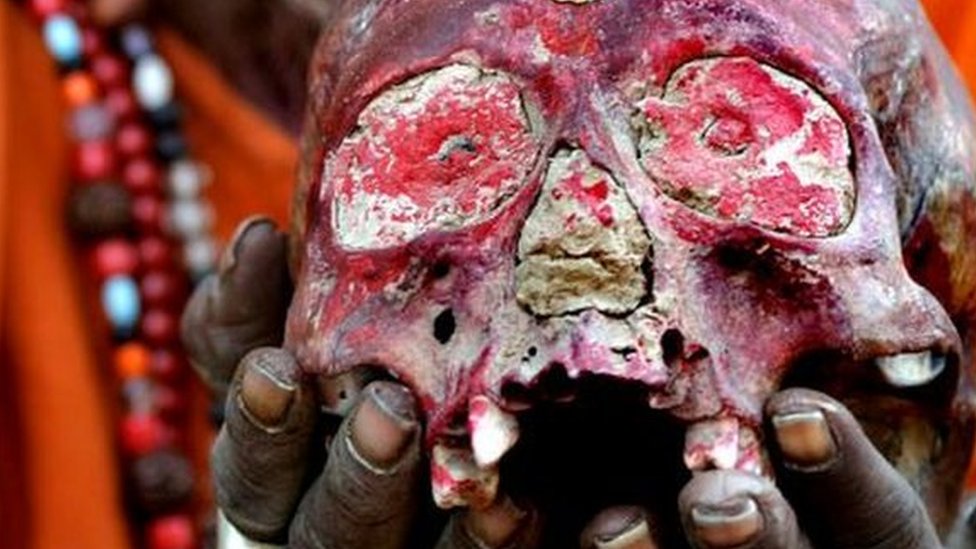 Aghori use human skulls as a bowl