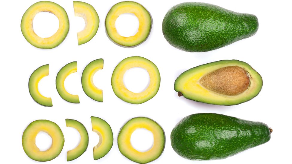 Sliced avocado used as an example of fractioning