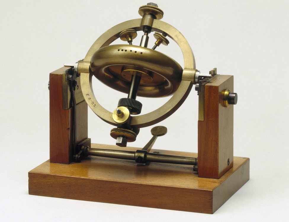 Part of Foucault's gyroscope demonstration apparatus, 1883.