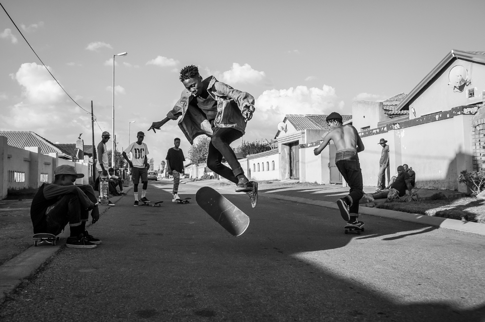 Skateboarders in Soweto, South Africa