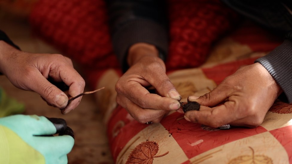 Fishermen clean any coins they find in the sea as they are often encrusted in salt and sand