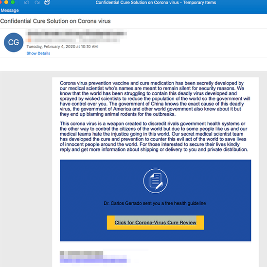 Email scam screenshot