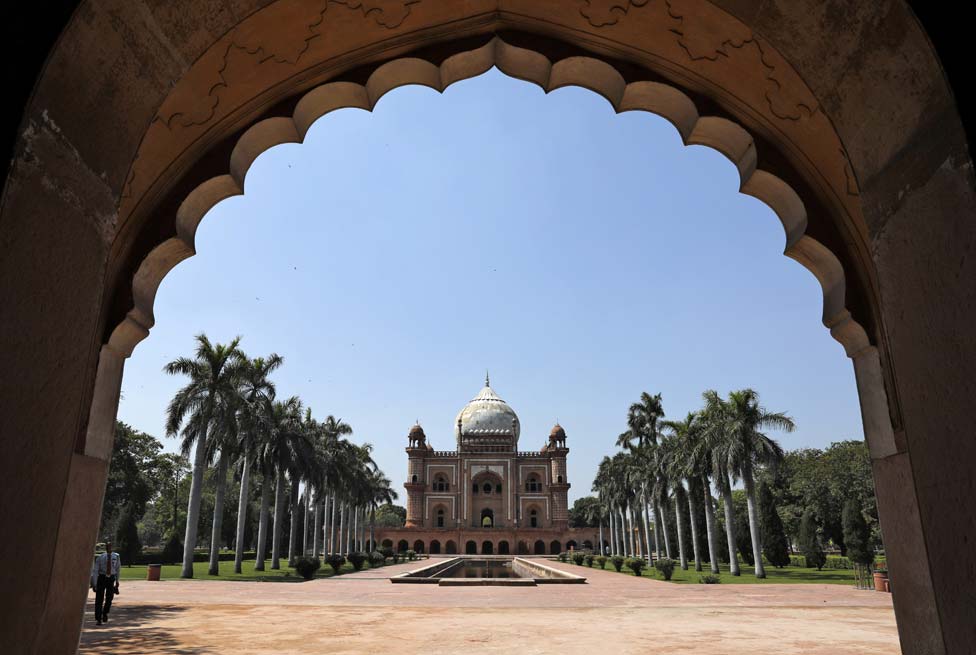 Empty Safdarjung Tomb monument in New Delhi, India