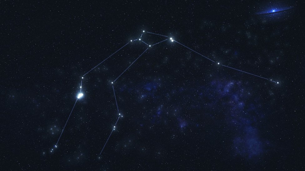 Aquarius constellation stars in outer space. The elements of this image have been provided by NASA.