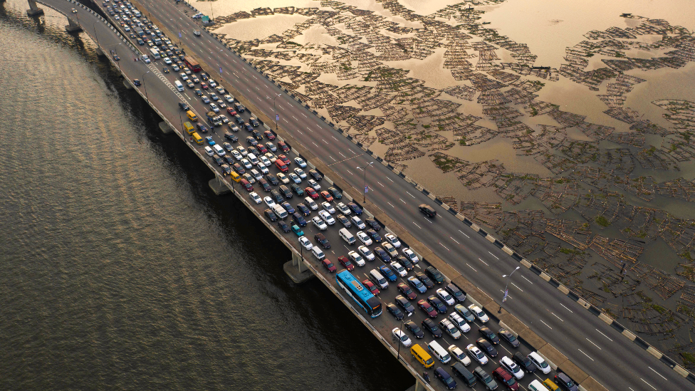 Traffic on the Third Mainland Bridge, Lagos, Nigeria