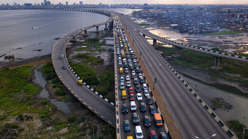 Traffic on the Third Mainland Bridge, Lagos, Nigeria