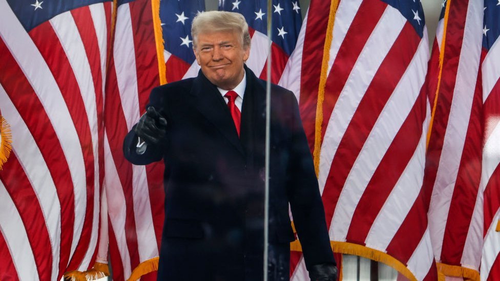 Donald Trump at rally in front of White House