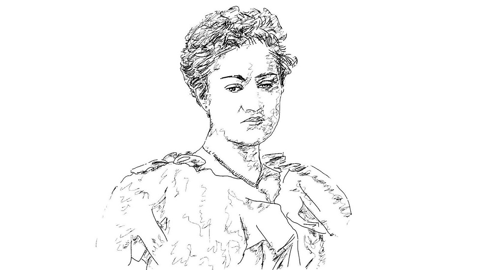 Ink drawing of Leokadiya Kashperova