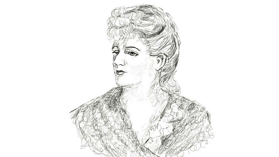 Ink drawing of Augusta Holmès