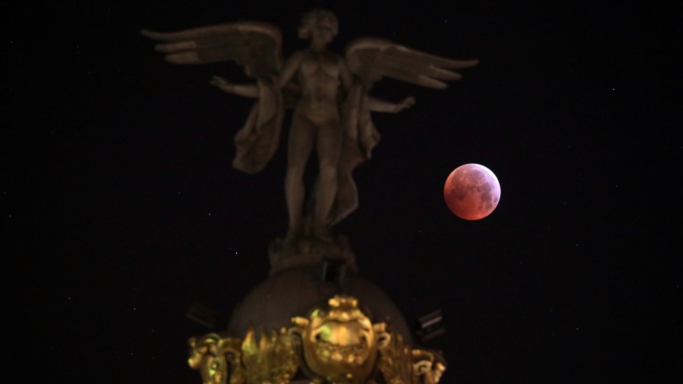 The moon is seen beside 