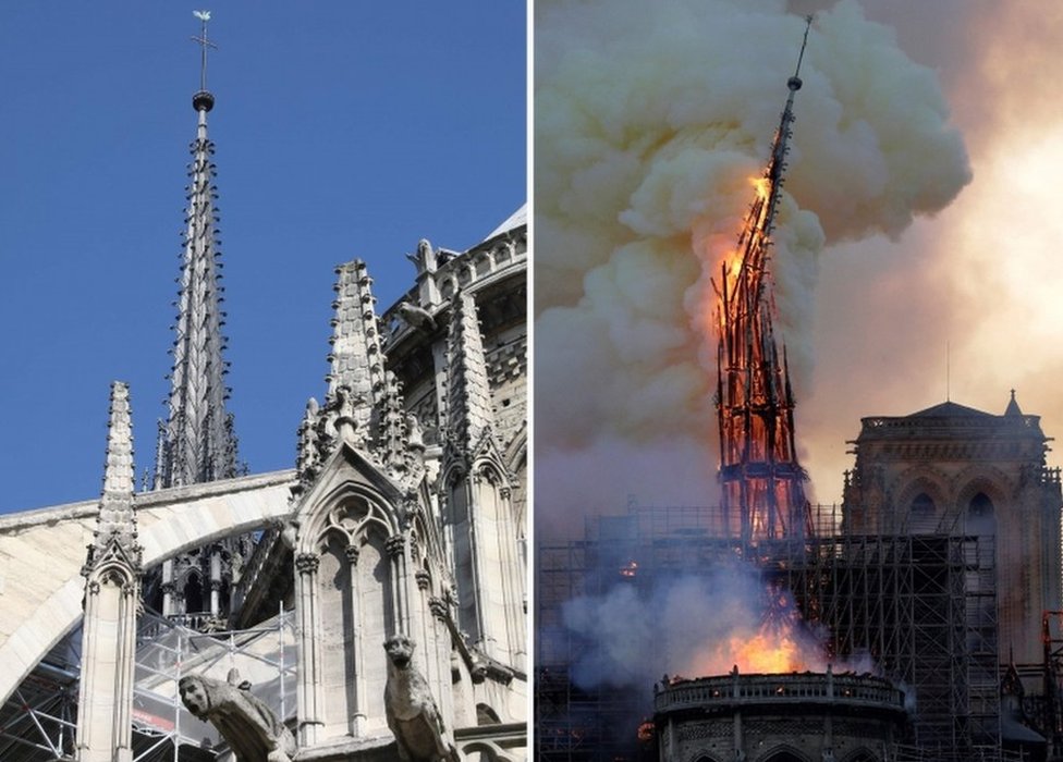 Scene of blaze in Paris