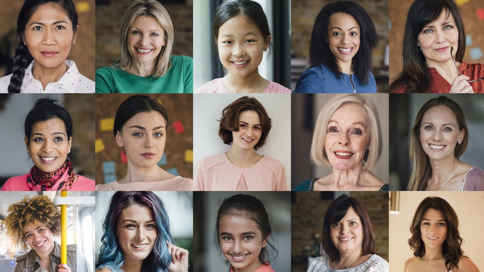 Collage of women's faces