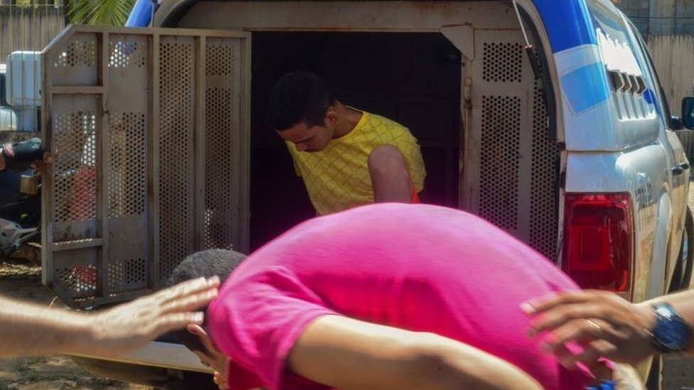 Inmates are transferred a day after a riot at the Altamira Regional Recovery Centre in the Brazilian northern city of Altamira, Para State, on July 30, 2019.