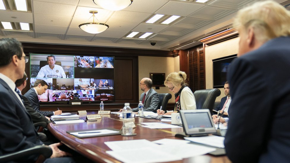 President Donald Trump in the White House Situation Room