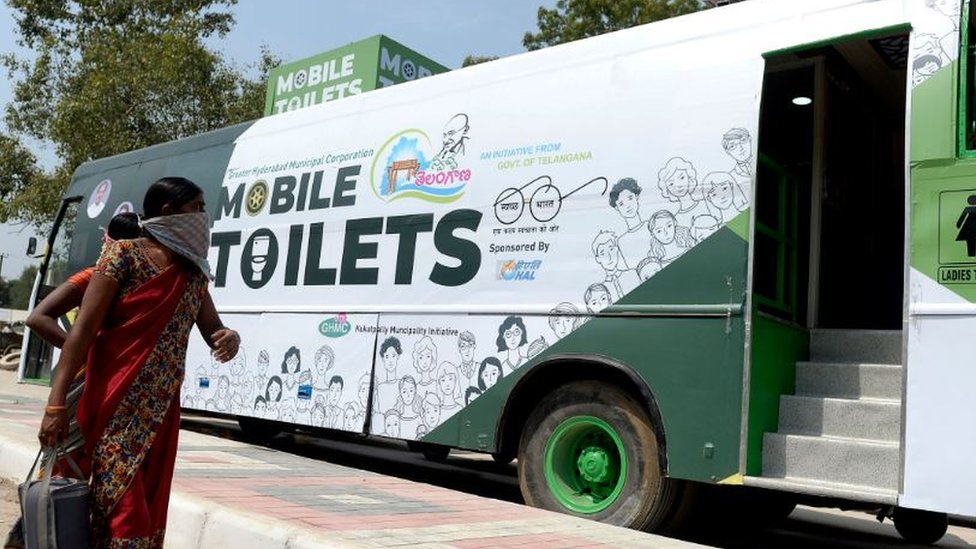 Mobile toilet in the Indian city of Hyderabad