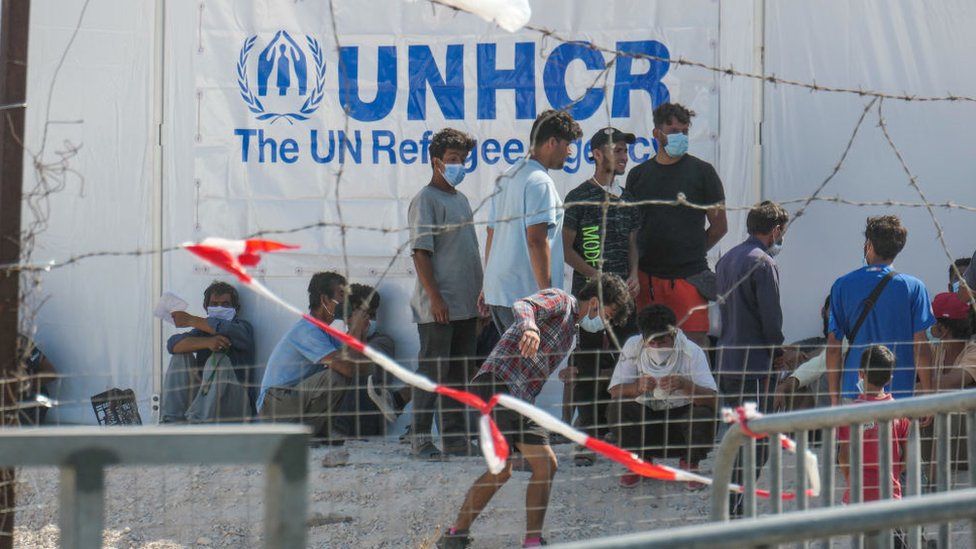 A temporary Refugee Camp in Kara Tepe on Lesbos in September 2020