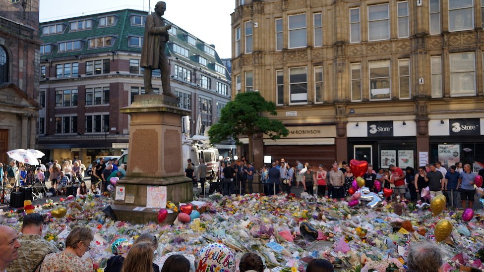 The city of Manchester mourned bombing victims in 2017