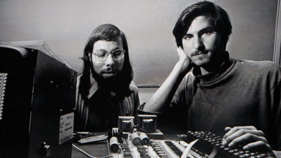 Steve Wozniak and Steve Jobs in 1996