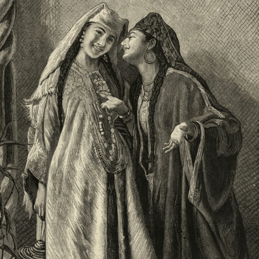 1877 میں سلطنت عثمانیہ کے حرم میں خواتین کی تصویر